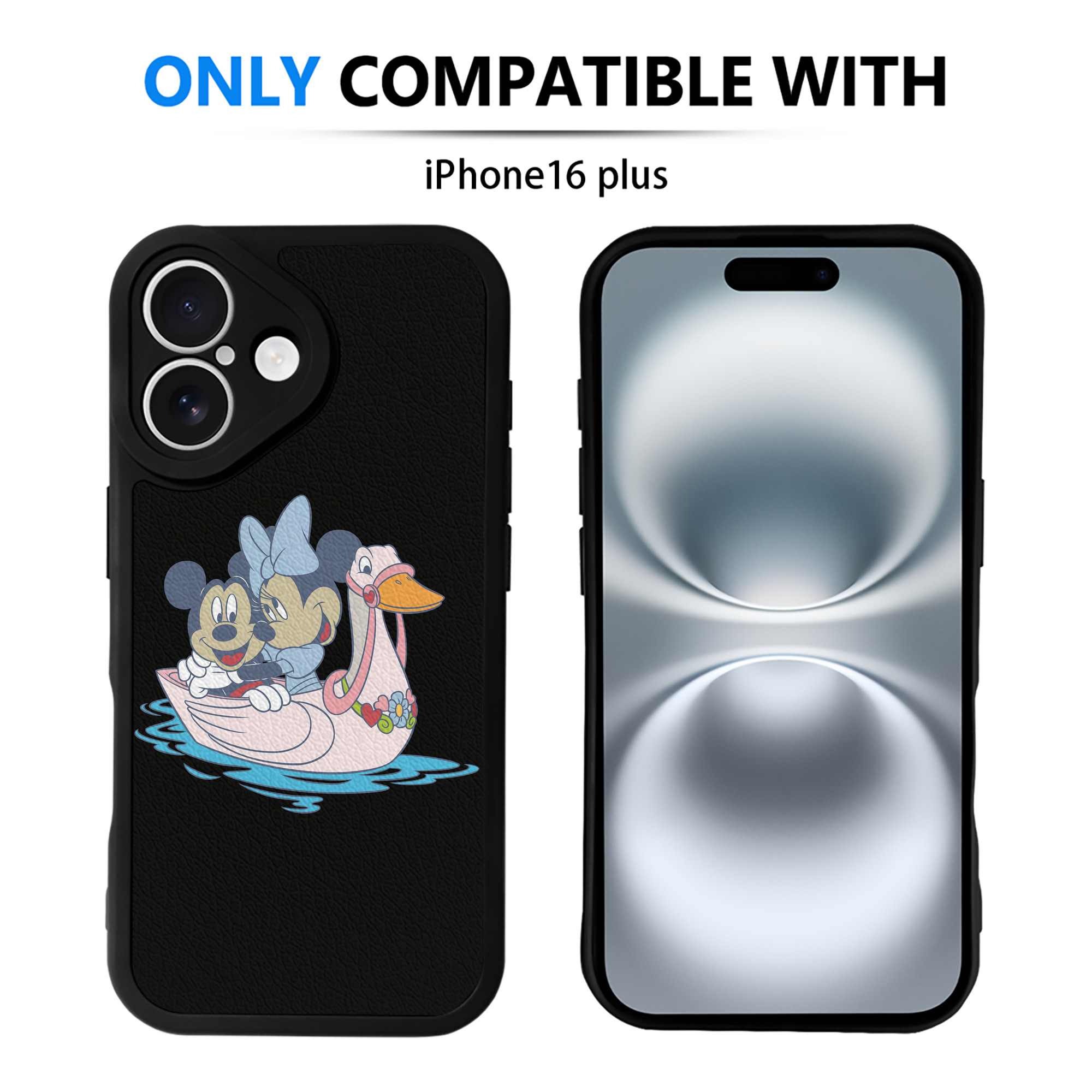 （画像用） ミッキーマウス Mickey Mouse 【iPhone 16シリーズ対応】シリコンスマホケース（レザー調） 材質：シリコン